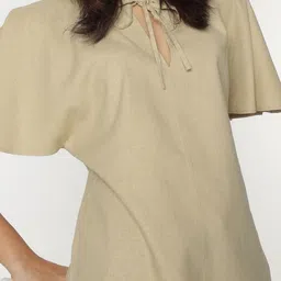 Marks & Spencer Flared Sleeve Linen Styled Back Top image 2