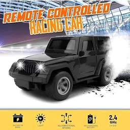 twing enterprises High Speed Rechargeable RC Thar Car with LED Lights & Remote Control image 5