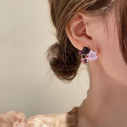 dressberry Charming Flower Korean Earrings for Women for Girls Everyday and Party Wear Alloy Stud Earring image 3