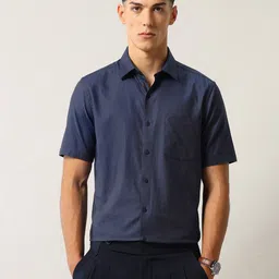 Arrow Men Solid Spread Collar Pure Cotton Formal Shirt-image-15