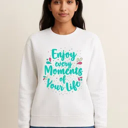 Anikmart Women Typography Printed Round Neck Organic Cotton Pullover Sweatshirt-picture-16
