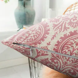 CASABLEU Manchester Rose & Beige 2 Pieces Ethnic Motifs Printed Square Cushion Covers image 3