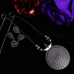 Yash Jewels Emporiums Silver-Plated Beaded Jewellery Set-picture-37