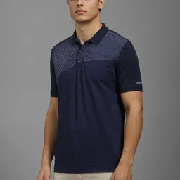 Louis Philippe Men Striped Polo Collar T-shirt image 5