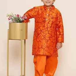 Sethukrishna Boys Abstract Printed Kurta with Dhoti Pants-picture-36