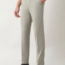 Arrow Autoflex Men Self Design Slim Fit Mid-Rise Formal Trousers image 3