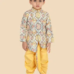 Ethniks Neu-Ron Boys Printed Angrakha Kurta with Dhoti Pants-picture-24