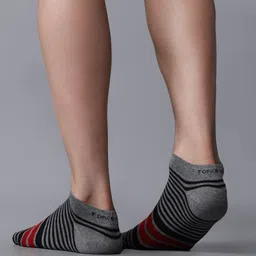 Force NXT Men Pack Of 3 Striped Cotton Ankle-Length Socks image 5