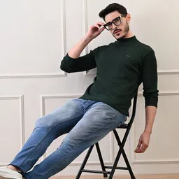 STARFOX Mens Turtle Neck Textured Full Sleeve T-shirt image 5