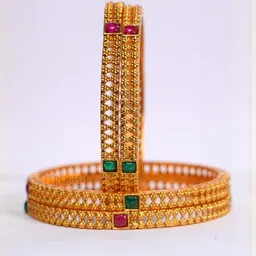 poshify Luxury Gold Plated Pure Brass Bangles 2422-2023 Stylish Traditional Bangle-picture-28