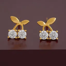kushal's fashion jewellery Kushal's Fashion JewellerySterling Silver Cubic Zirconia Gold-Plated Studs-picture-17