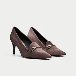 Oroh Women Suede Party Stiletto Pumps with Buckles-picture-21