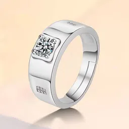Heer Collection Silver-Plated AD-Studded Adjustable Finger Ring-picture-24