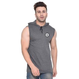 BEYOU FASHION Men Hooded Applique Slim Fit T-shirt-picture-46