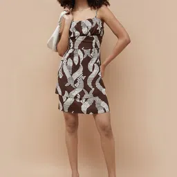 Ginger by Lifestyle Printed Layered Smocked Shift Mini Dress image 3