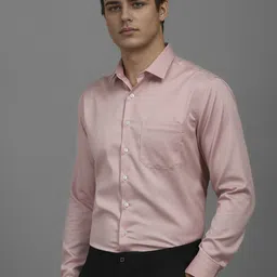 Louis Philippe Men Slim Fit Spread Collar Textured Cotton Formal Shirt image 5