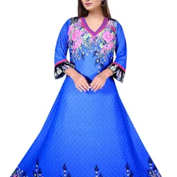 PURSA Women Blue Satin Nightdress-image-47
