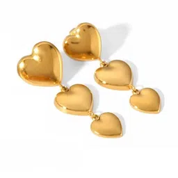 Lady Raiment Women Gold Plated Heart Shape Drop and Dangle Earrings image 3