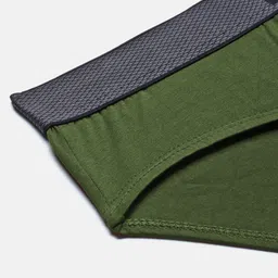 HRX by Hrithik Roshan Pack Of 2 Pure Cotton Basic Briefs HRX_BRF_003_DGN/BLK/_2PC-DK GREEN image 2