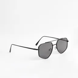 Ted Smith Unisex Black Lens & Black Aviator Sunglasses with image 5