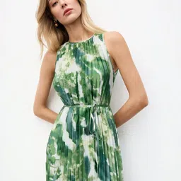 FERY LONDON Floral Printed Knee Length A-Line Dress image 3