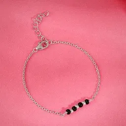 GIVA Rhodium-Plated Artificial Beads Anklet-picture-24