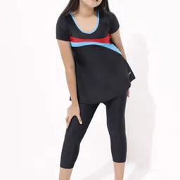 LYCOT Girls Colourblocked Swimwear With Attached Shorts image 2