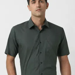 Van Heusen Men Regular Fit Spread Collar Textured Cotton Formal Shirt-picture-30