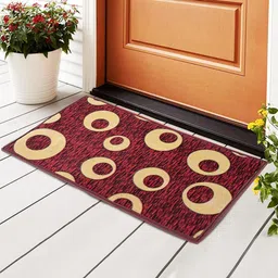 Kuber Industries Brown & Cream-Colored 3 Pieces Printed Anti-Slip Doormats image 1