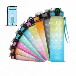 samoy motivational water bottle with time marker 1000 ml Water Bottle image 2
