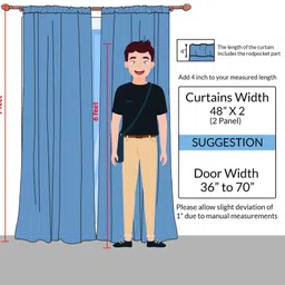 homemonde 213.36 cm (7 ft) Polyester Blackout Door Curtain (Pack Of 2) image 3