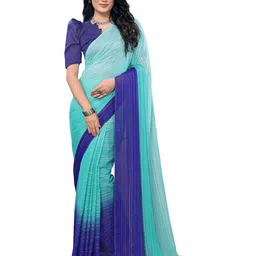 Moda Rapido Striped Printed Satin Saree With Unstitched Blouse Piece-picture-34