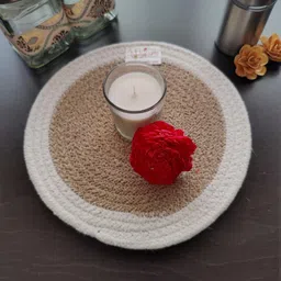 BulkySanta Beige 2 Pcs Round Table Placemats image 5