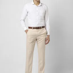 Van Heusen Men Mid-Rise Slim Fit Flat-Front Formal Trousers image 3