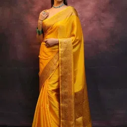 YAMUNE Woven Design Zari Art Silk Banarasi Saree image 5