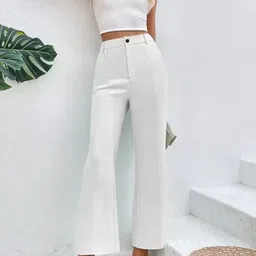Fashion2wear Women Smart High-Rise Stain Resistant Regular Trousers-picture-25