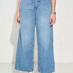 SF JEANS by Pantaloons Women Wide Leg High-Rise Light Fade Jeans image 3