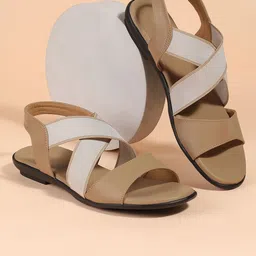 WALKWAY by Metro Women Textured Strappy Open Toe Flats-image-52