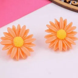 Estailo fashion Gold-Toned Floral Studs image 3