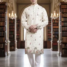SZN Men Floral Printed Indie Florals Kurta-picture-30