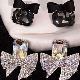 VAGHBHATT Rhodium-Plated Alloy Rhinestone Contemporary Studs-picture-40