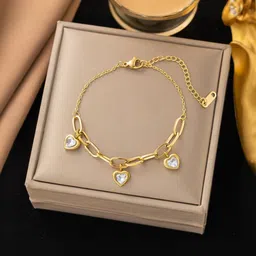 MYKI Stainless Steel Gold-Plated Charm Bracelet-picture-28