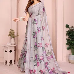 SYMVI Wpmen Floral Printed Kota Saree image 5