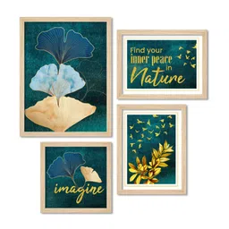 ArtVibes Green & Beige Printed Wooden Paintings Wall Art-picture-16