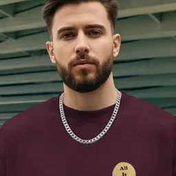 blive Oversized Men Printed Round Neck Cotton Blend Maroon T-Shirt image 4