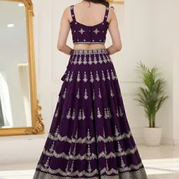 Jomso Embellished Mirror Work Semi-Stitched Lehenga & Blouse With Dupatta image 2