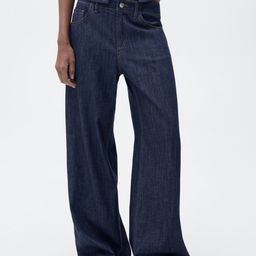 MANGO Women Mid-Rise Pure Cotton Wide Leg Jeans-picture-22