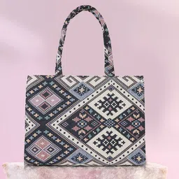 QNS Women Ethnic Motifs Printed Shopper Tote Bag-picture-36