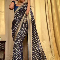 Demure Clothing Co Woven Design Zari Art Silk Handloom Banarasi Saree image 3