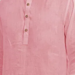 HAZEL CLOTHING Men Solid Daily Cotton Straight Kurta image 3